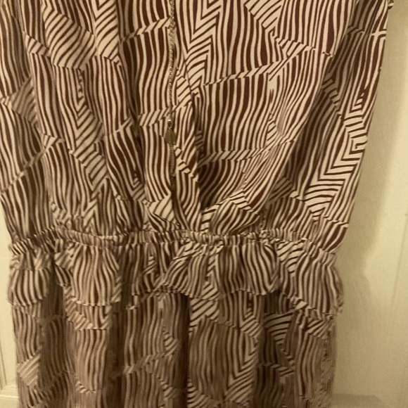 Scotch & Soda Womens Ruffled Cap Sleeve Illusion Striped Dress Red White Petite - Picture 7 of 14